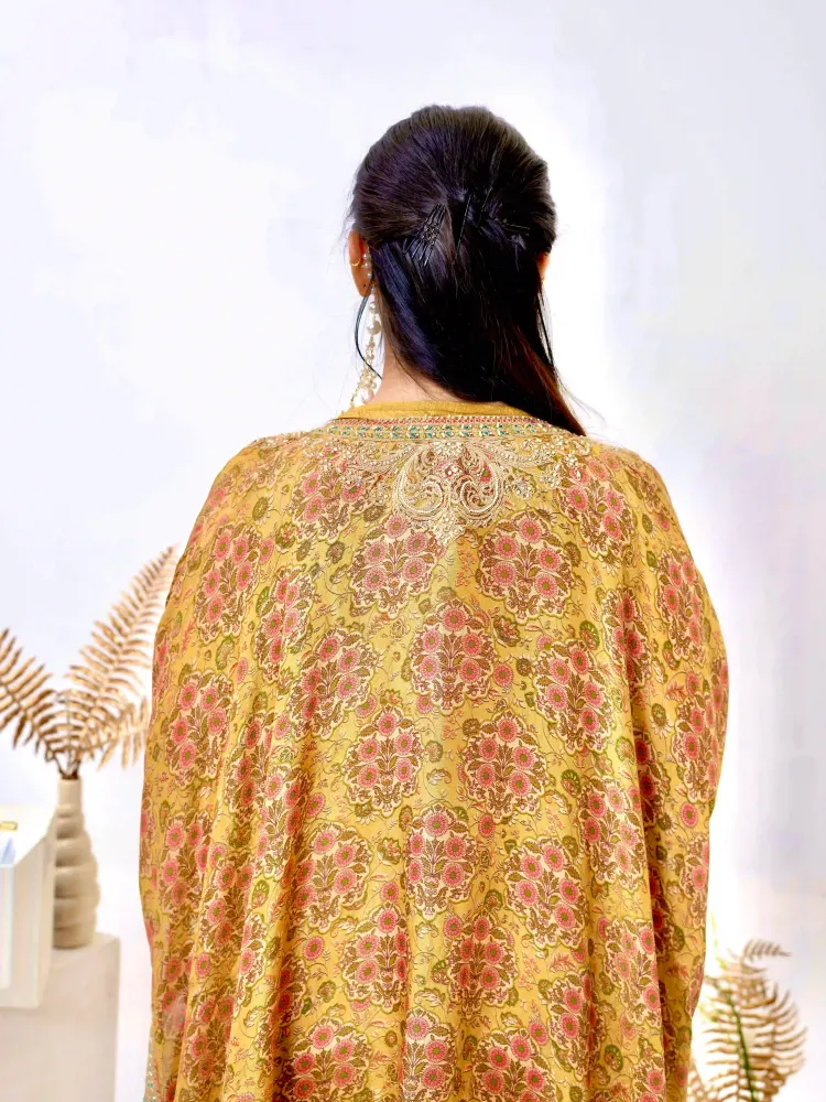 Mustard Indo Western Suit-3