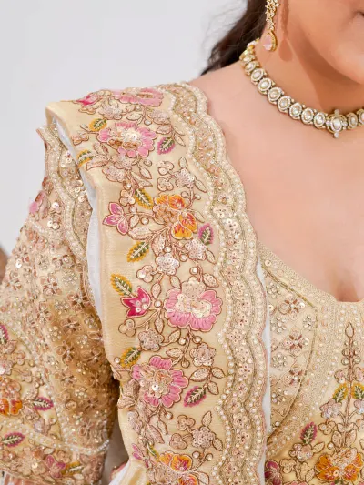 Ivory Banarasi Silk Saree-3
