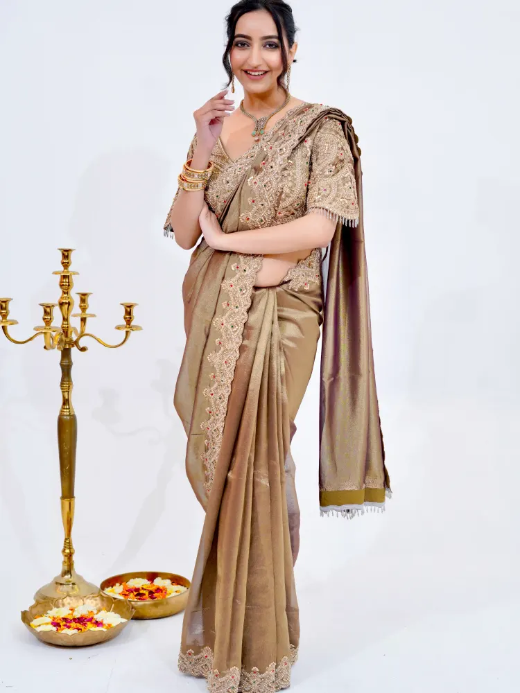 DESIGNER WEDDING KUNDAN SAREE - 2