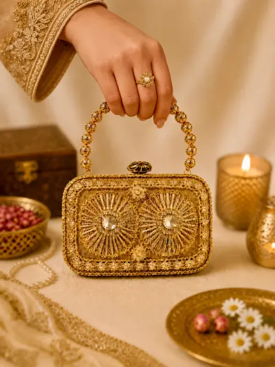 Gold Bridal Clutch Bag-0