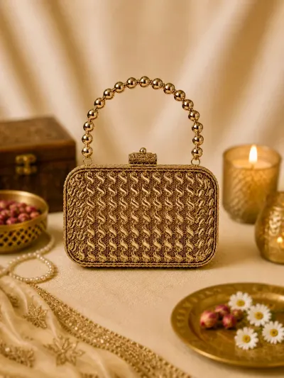 Gold Bridal Clutch Bag-2