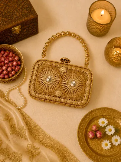 Gold Bridal Clutch Bag-3