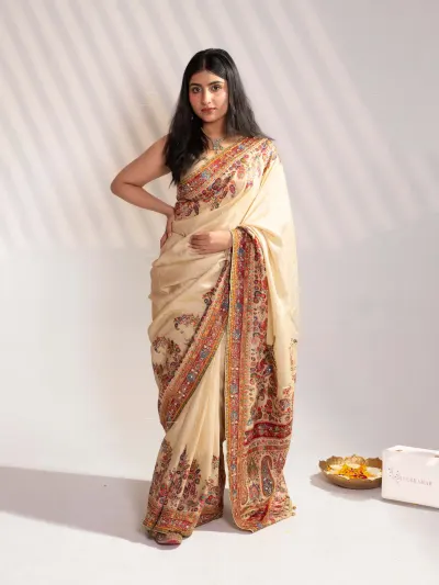 Designer Paisley Embroidered Saree-0
