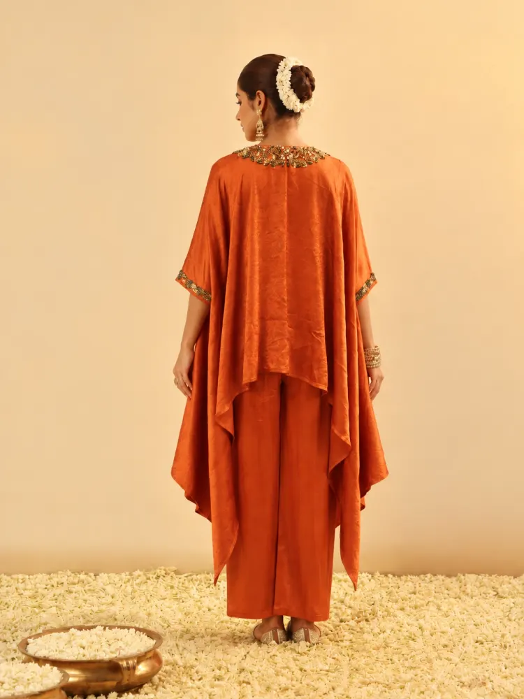 Orange Kaftan Set for Weddings-2