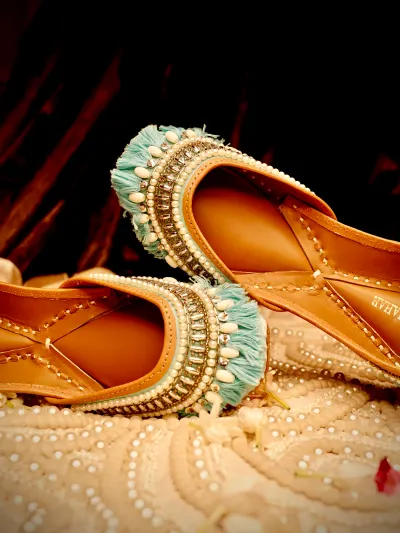 Blue Ethnic Tassel Jutti-1