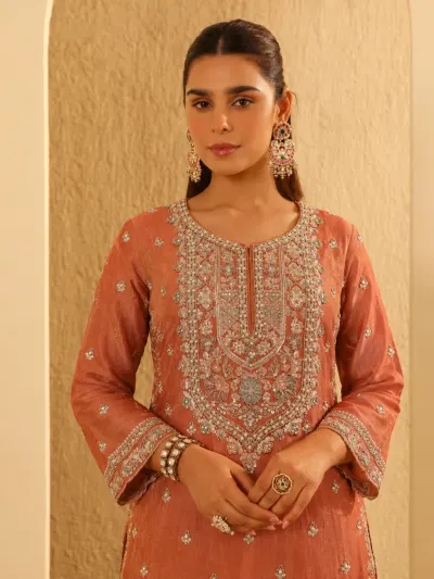 Orange Bridal Kurta Set-0