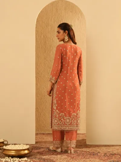 Orange Bridal Kurta Set-1