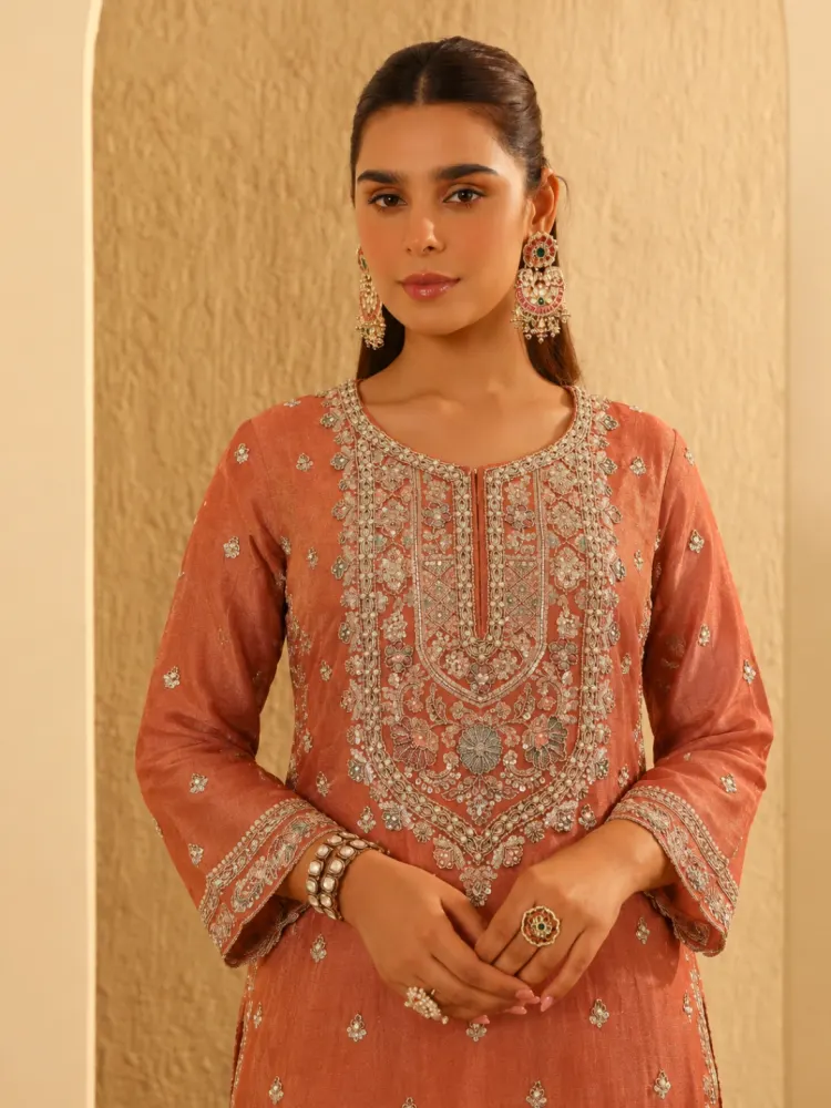 Orange Bridal Kurta Set-0