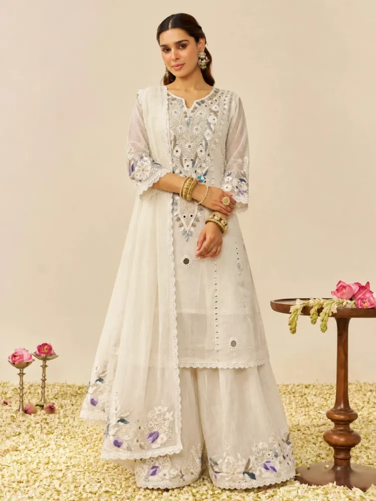 Mirror Work Chikankari Suit-0