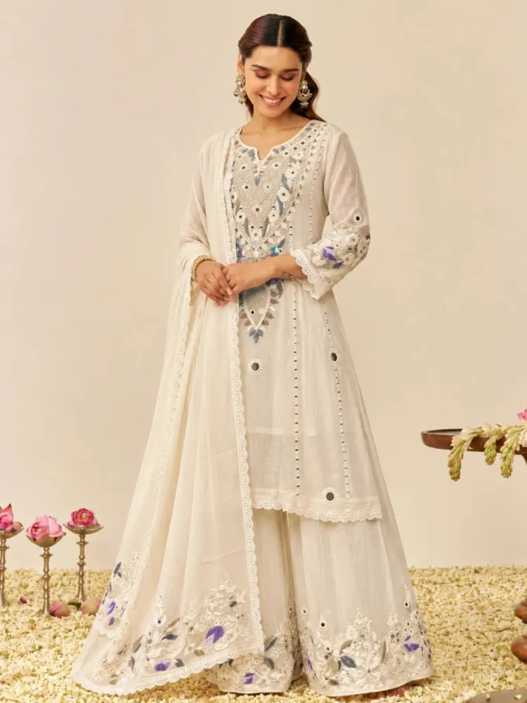 Mirror Work Chikankari Suit-1