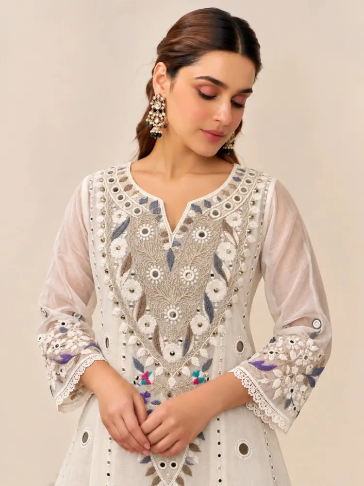Mirror Work Chikankari Suit-3
