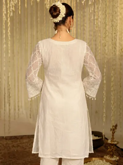 Ivory Mul Cotton Kurta Set-2