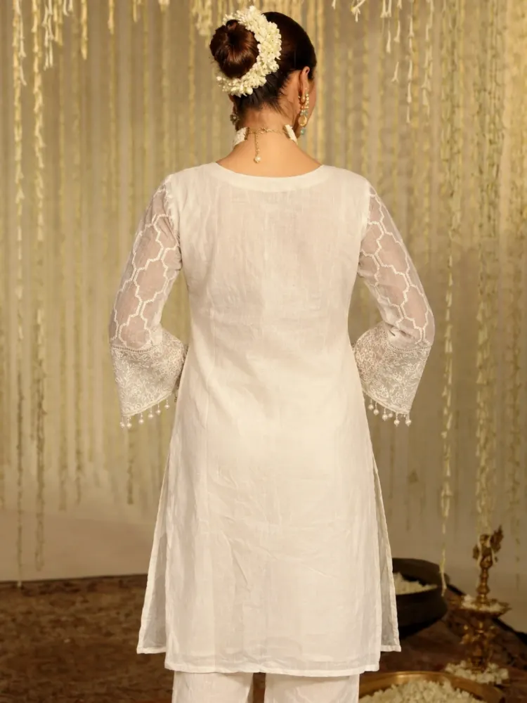 Ivory Mul Cotton Kurta Set-2
