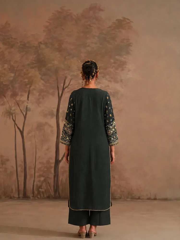 Green Pakistani Long Suit-3