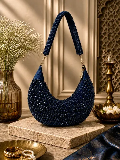 Navy Blue Party Handbag-0