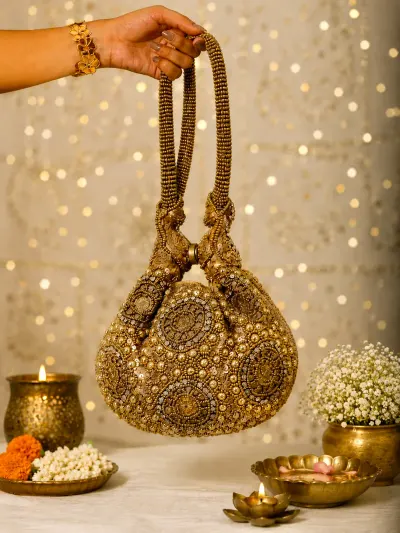 Gold Bridal Potli Bag-0