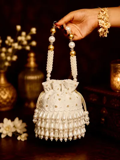 Ivory Pearl Potli Bag-0