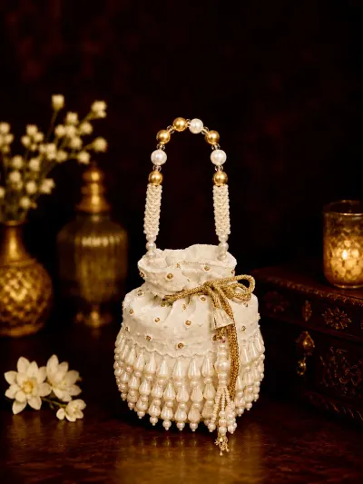 Ivory Pearl Potli Bag-1
