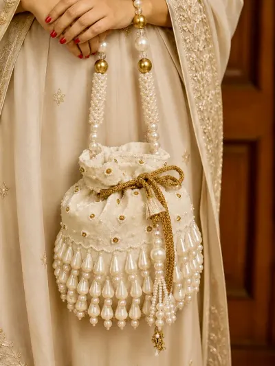 Ivory Pearl Potli Bag-2
