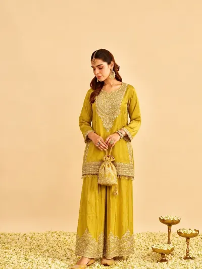 Mustard Yellow Festive Suit-4