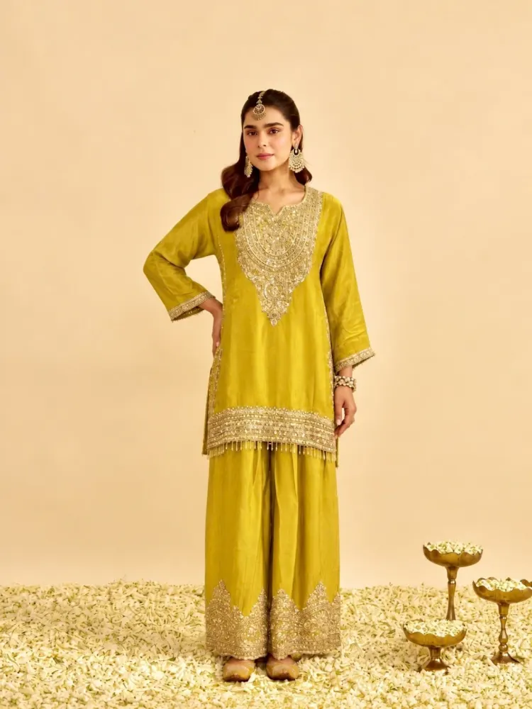 Mustard Yellow Festive Suit-0