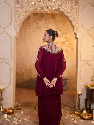 Maroon Party Wear Suit Set-2