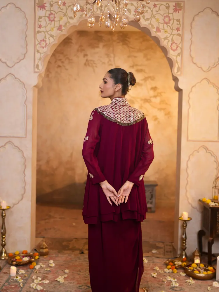 Maroon Party Wear Suit Set-2