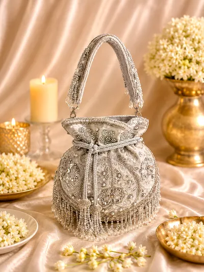 Silver Wedding Potli Bag-0