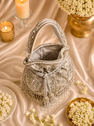Silver Wedding Potli Bag-1