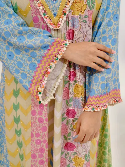 Pastel Floral Cotton Suit-2