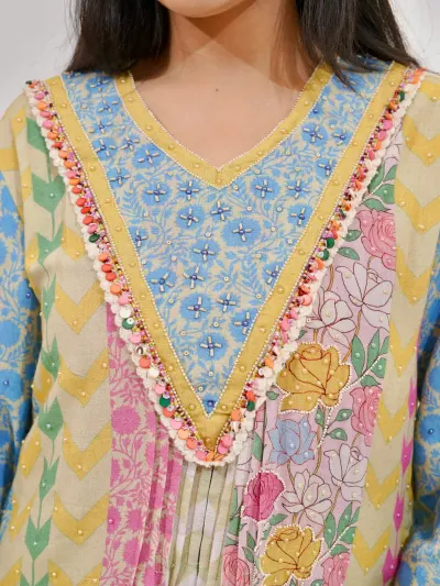 Pastel Floral Cotton Suit-3