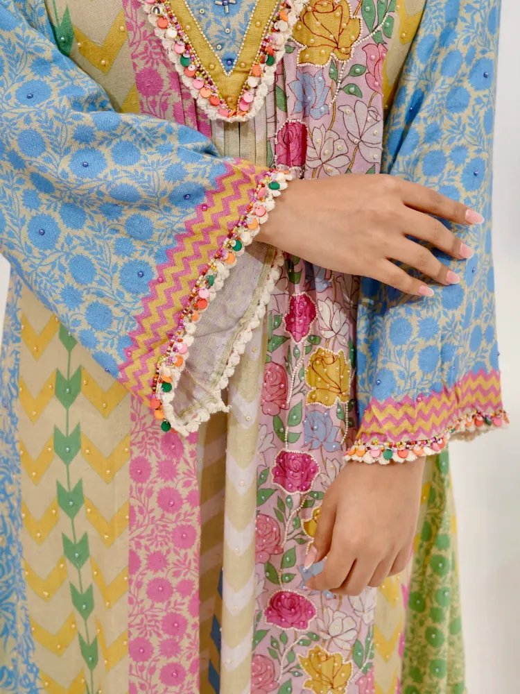 Pastel Floral Cotton Suit-2