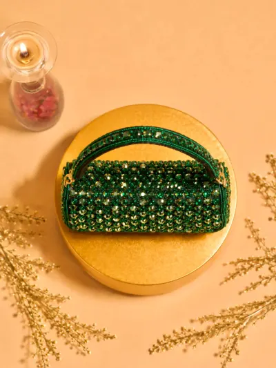 Green Crystal Designer Handbag-2