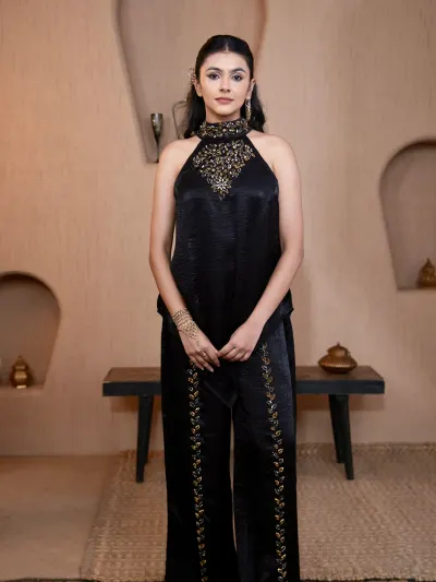 Black Party Wear Co-ord Set-3