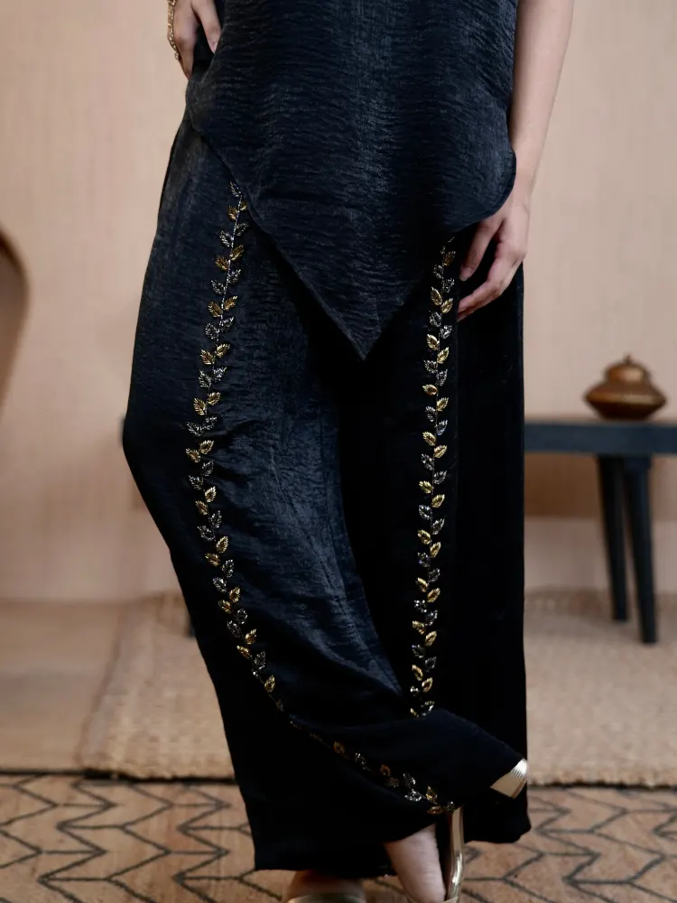 Black Party Wear Co-ord Set-2