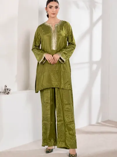 Olive Party Wear Co-ord Set-2
