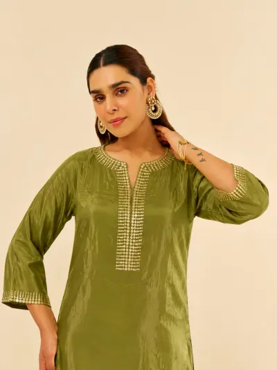 Olive Party Wear Co-ord Set-3