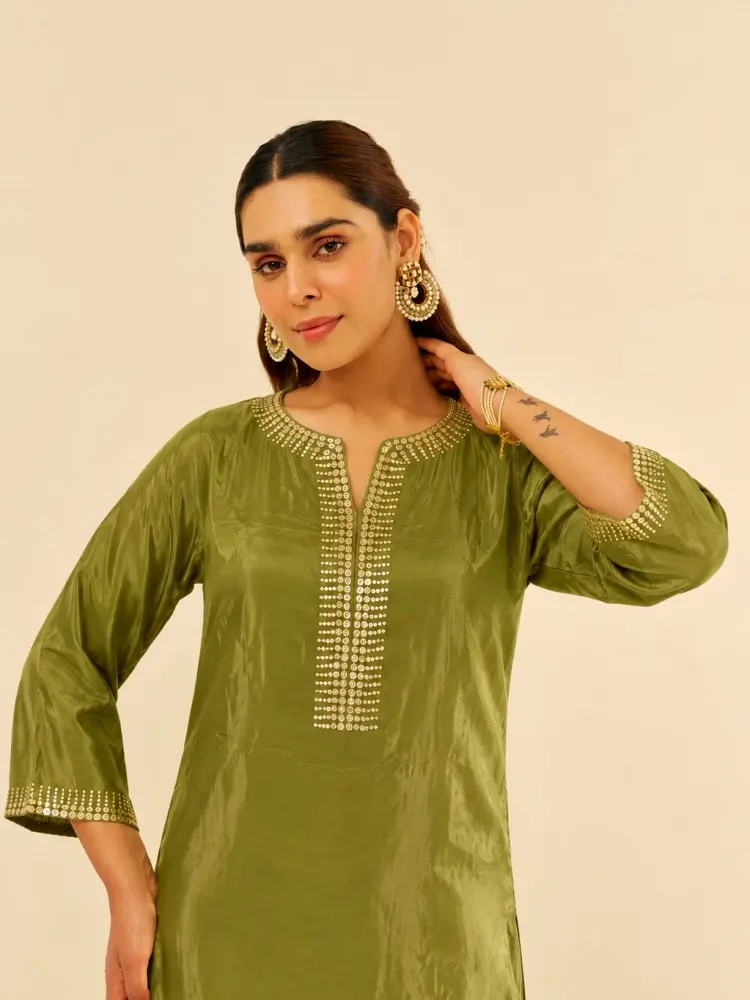 Olive Party Wear Co-ord Set-1