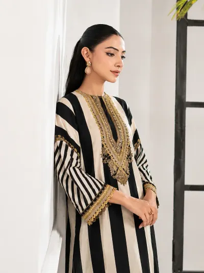 Black Printed Party Wear Suit-1