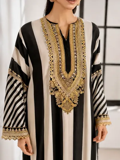 Black Printed Party Wear Suit-2