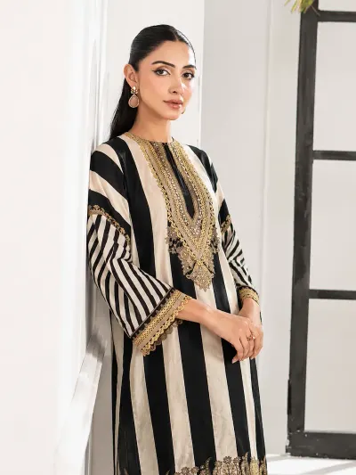 Black Printed Party Wear Suit-3