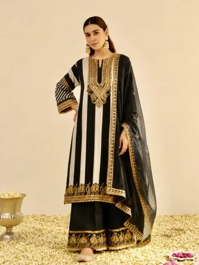 Black Printed Party Wear Suit-3