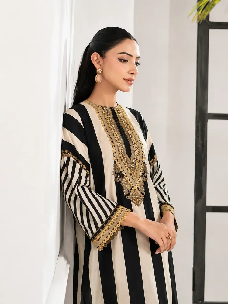 Black Printed Party Wear Suit-1