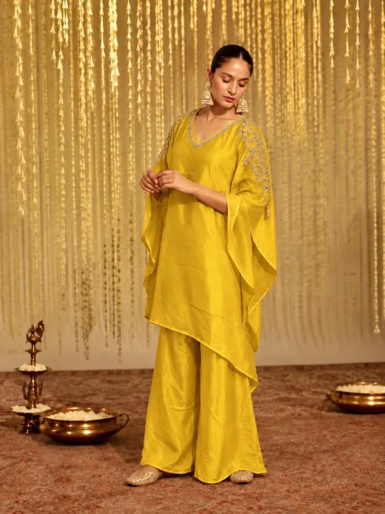 Golden Yellow Kaftan Set-0