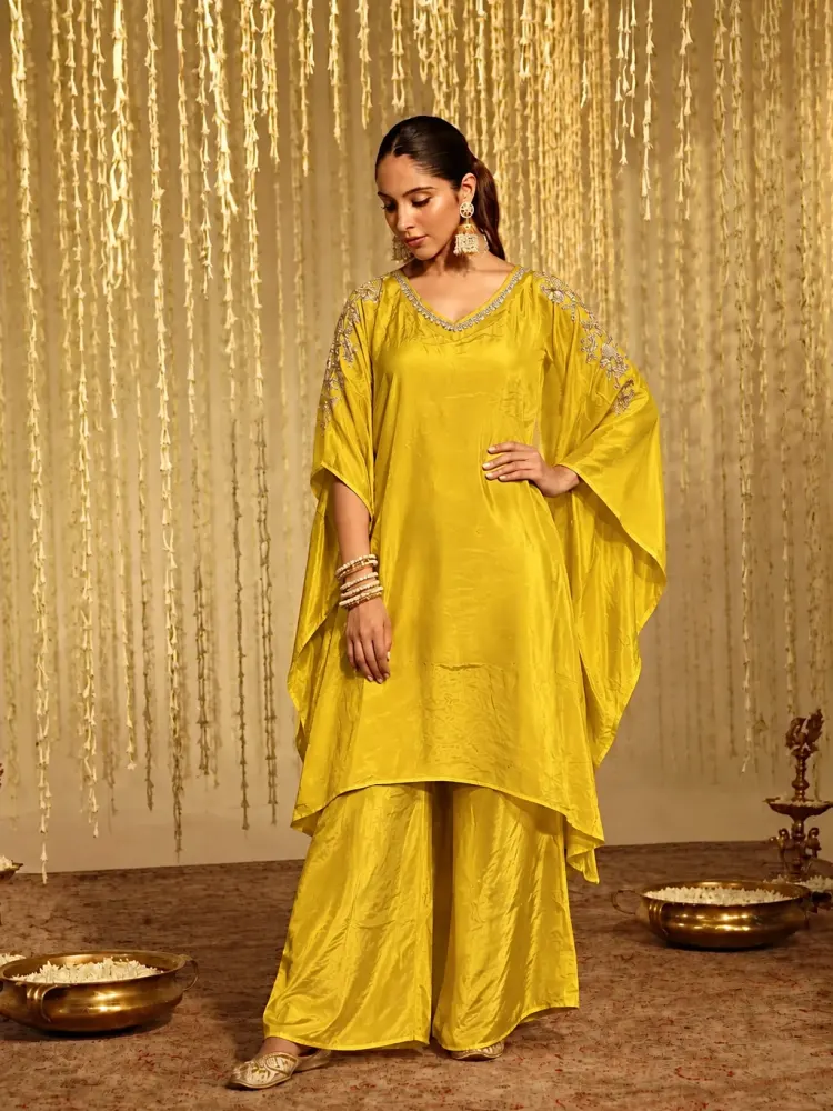 Golden Yellow Kaftan Set-3