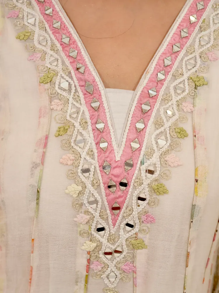 Ivory Floral Pakistani Suit-4