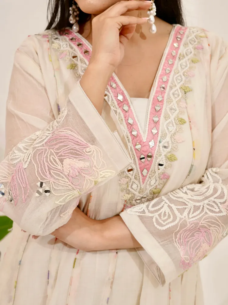 Ivory Floral Pakistani Suit-7