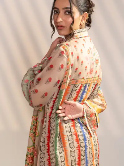 MULTICOLOR BOHO PRINTED KURTI CO-ORD SET WITH PALAZZO PANT - 2