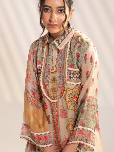 Multicolor Printed Kurti Palazzo Set-5