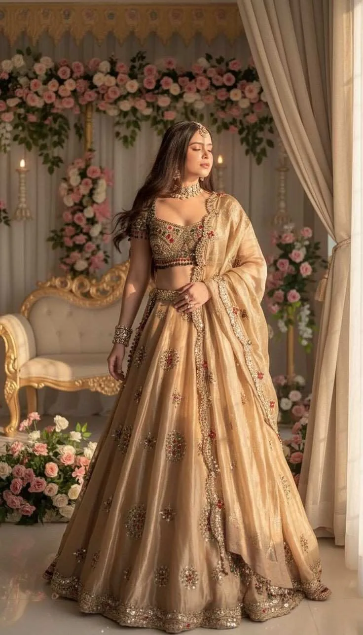 Royal Champagne Gold Bridal Lehenga